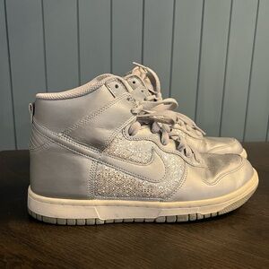 Nike Dunks | Silver & Metallic High-Top Sneakers